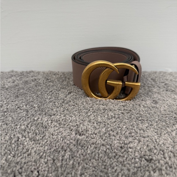 Gucci Accessories - Gucci Mauve Belt with Gold GG Buckle